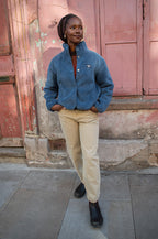 Thinking Mu Kourtney Fuzz Blue Jacket