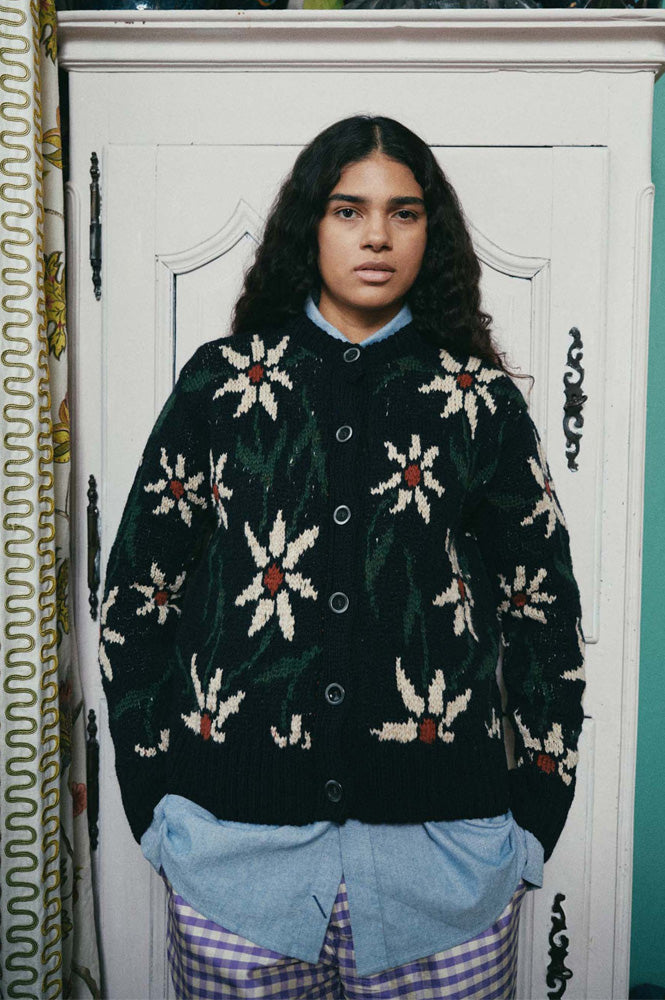 Howlin' Flower Print Navy Cardigan