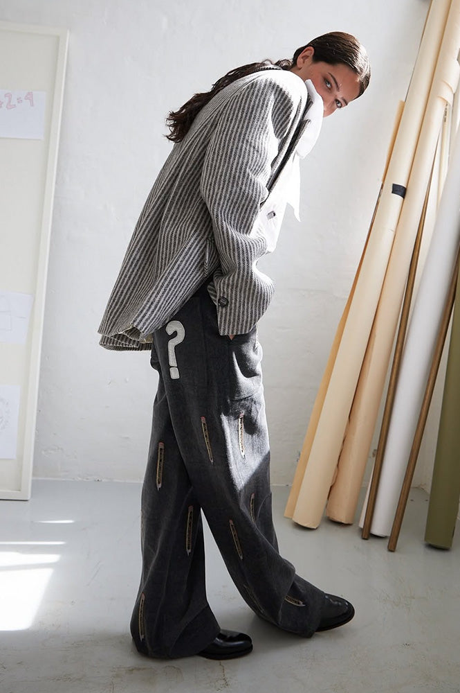 Stella Nova Striped Oversized Wool Blazer