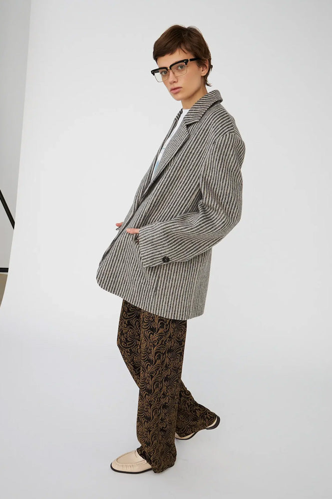 Stella Nova Striped Oversized Wool Blazer