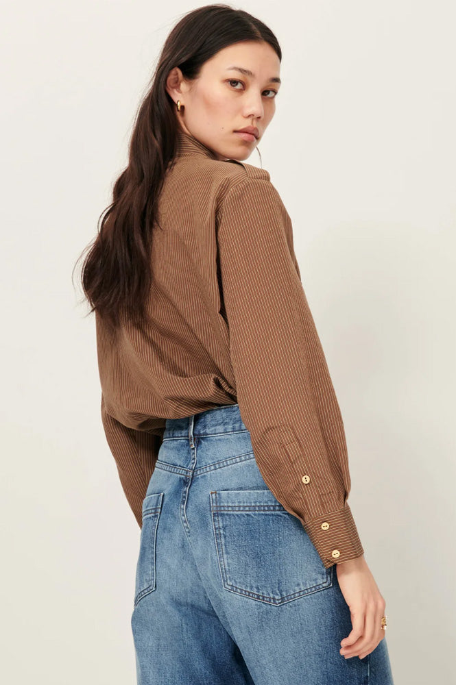 Sessùn Honoria Nutmeg Striped Shirt