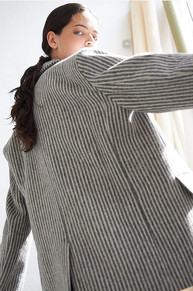 Stella Nova Striped Oversized Wool Blazer