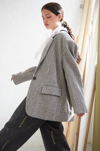 Stella Nova Striped Oversized Wool Blazer