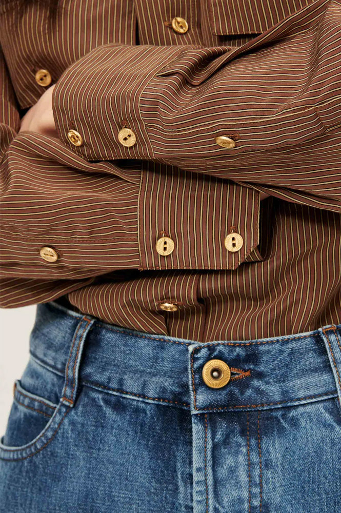 Sessùn Honoria Nutmeg Striped Shirt