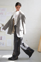 Stella Nova Striped Oversized Wool Blazer