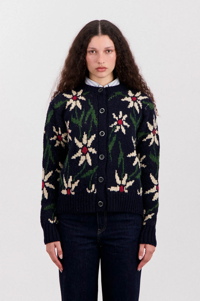 Howlin' Flower Print Navy Cardigan