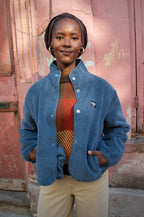 Thinking Mu Kourtney Fuzz Blue Jacket