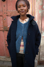 Thinking Mu Jay Blue Fuzz Sleeveless Jacket