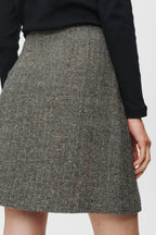 Numph Avey Caviar Herringbone Mini Skirt