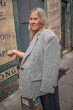 Stella Nova Striped Oversized Wool Blazer