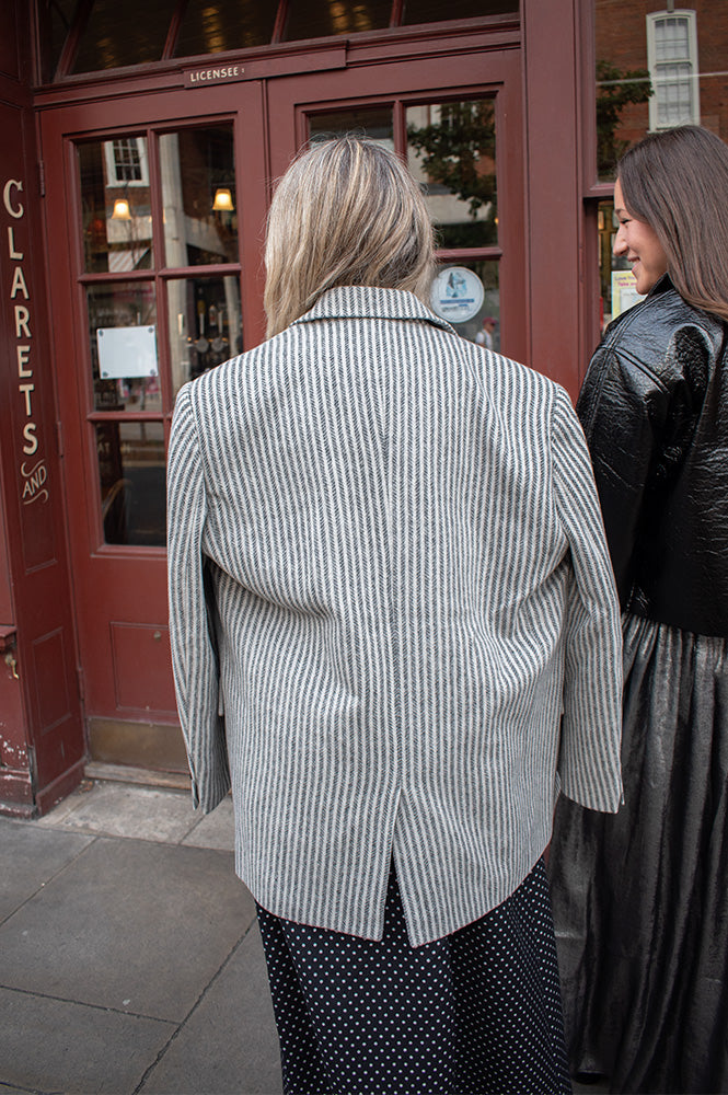 Stella Nova Striped Oversized Wool Blazer