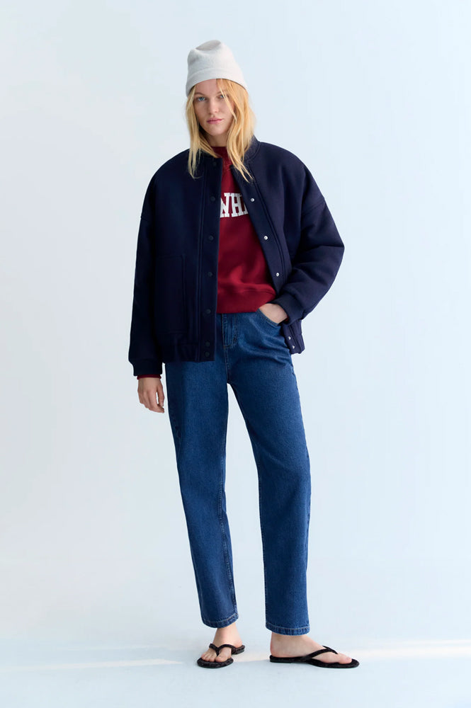 The New Society Clara Infinite Navy Bomber Jacket