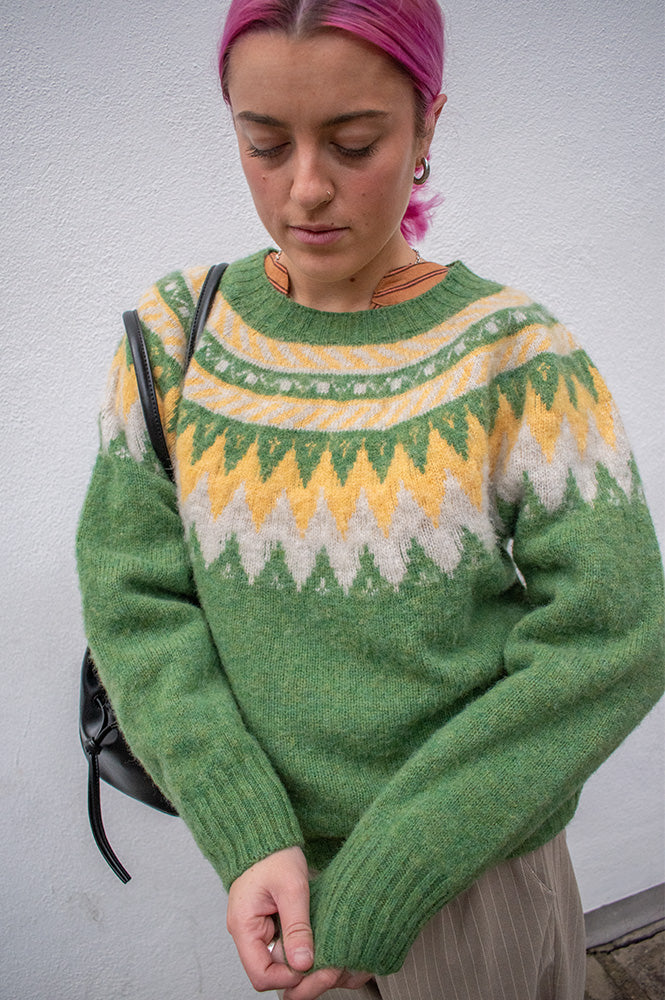 Howlin' Broken Flowers Mossy Knitted Jumper