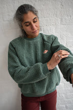 A.P Guillaumine Green Sherpa Sweatshirt