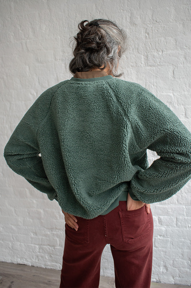 A.P Guillaumine Green Sherpa Sweatshirt