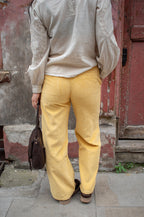 Thinking Mu Karina Butter Yellow Corduroy Trousers