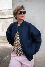 The New Society Clara Infinite Navy Bomber Jacket