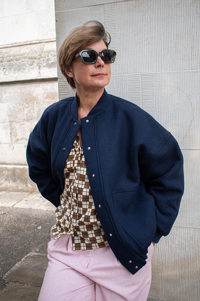 The New Society Clara Infinite Navy Bomber Jacket