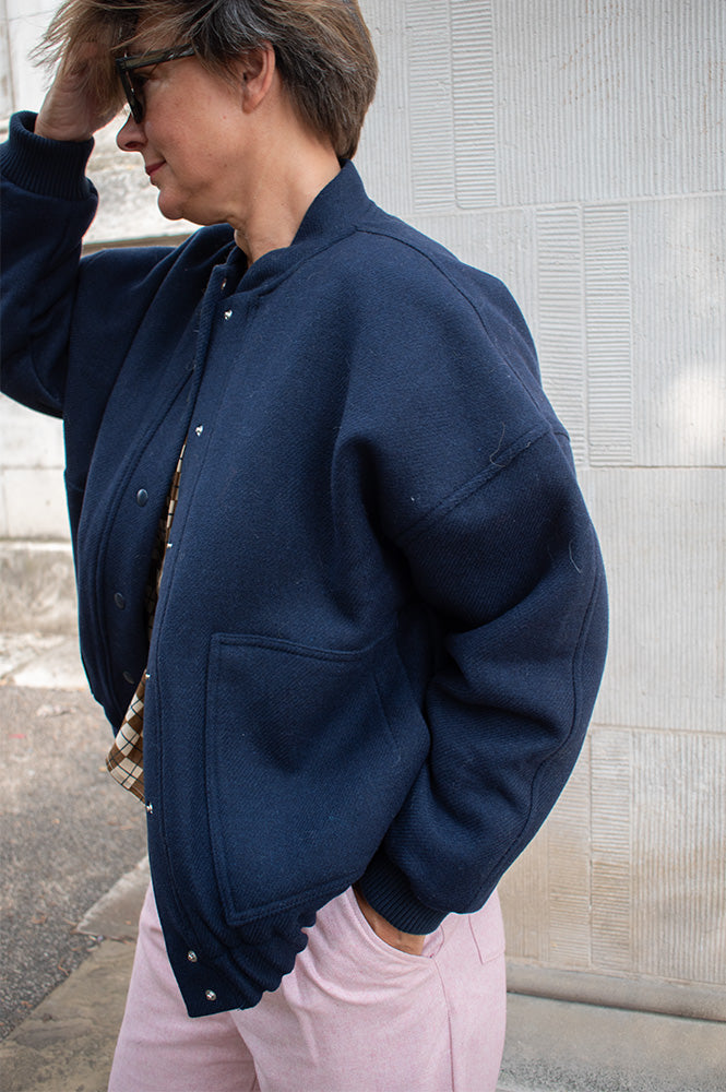 The New Society Clara Infinite Navy Bomber Jacket