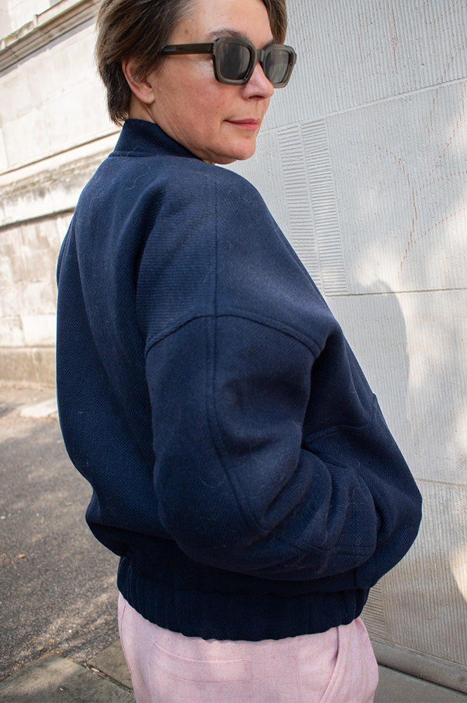 The New Society Clara Infinite Navy Bomber Jacket