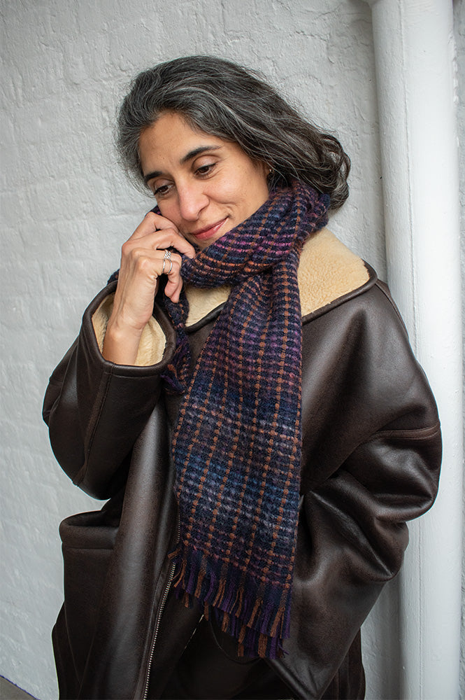 Sessùn Niu Pio Ruby Blue Scarf