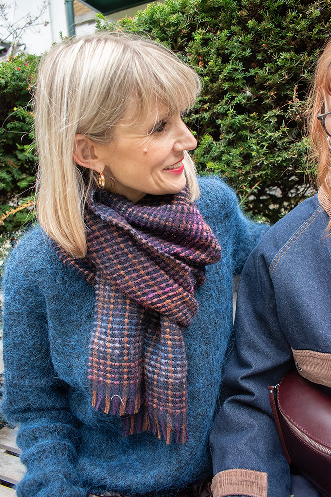 Sessùn Niu Pio Ruby Blue Scarf