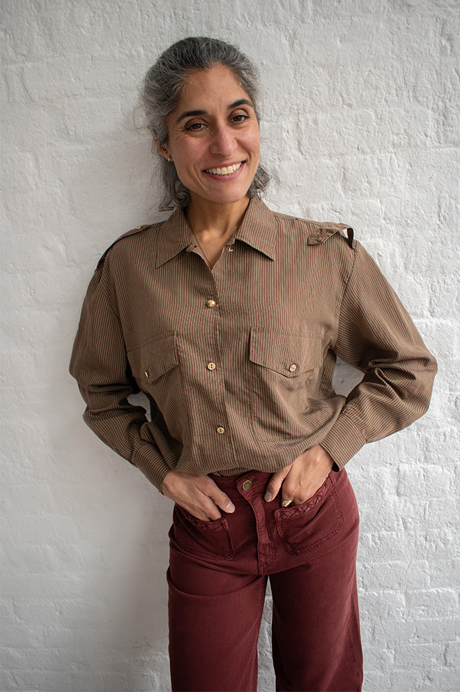 Sessùn Honoria Nutmeg Striped Shirt