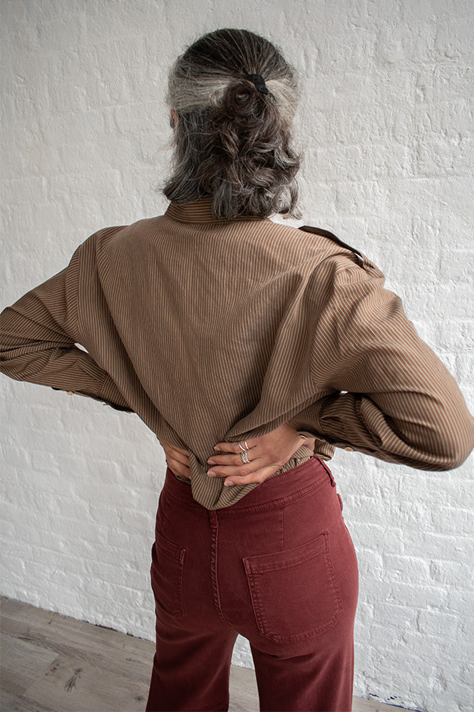 Sessùn Honoria Nutmeg Striped Shirt