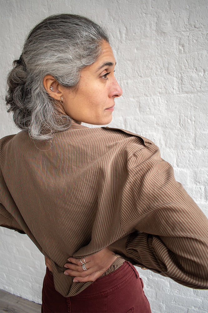 Sessùn Honoria Nutmeg Striped Shirt