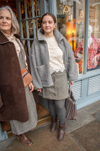 Numph Avey Caviar Herringbone Mini Skirt