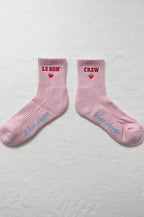 Le Bon Shoppe Embroidered Strawberry Milk Socks
