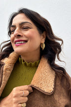 White Multi Gold Twisted Strand Hoop Earrings