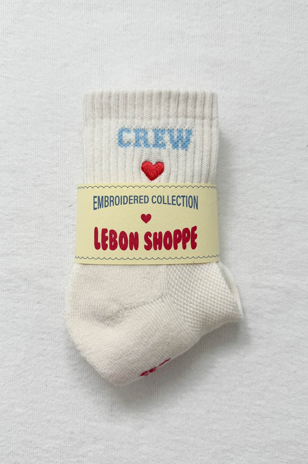 Le Bon Shoppe Embroidered Vanilla Socks