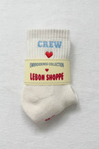 Le Bon Shoppe Embroidered Vanilla Socks