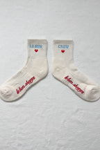 Le Bon Shoppe Embroidered Vanilla Socks